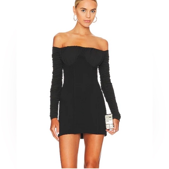 NWT Revolve NBD Carlota Black Off-Shoulder Mini Dress - Picture 8 of 12